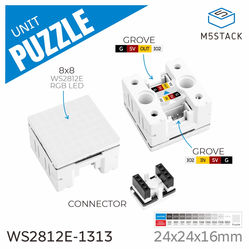 M5Stack Core2 - Unidade de quebra-cabeça oficial M5Stack Matriz