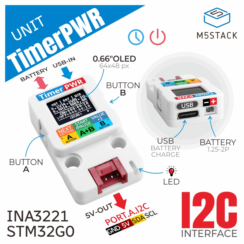 M5Stack Core2 - Unidade de Potência com Timer Oficial