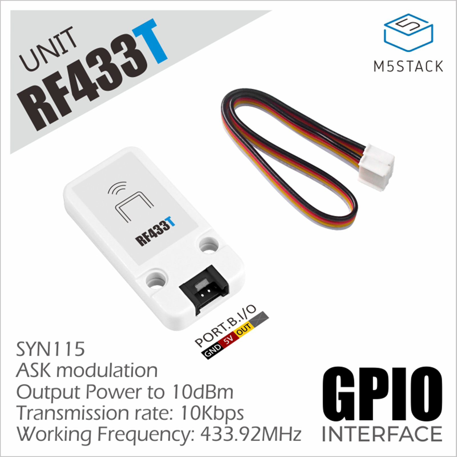M5Stack - Transmissor oficial da unidade RF 433MHz