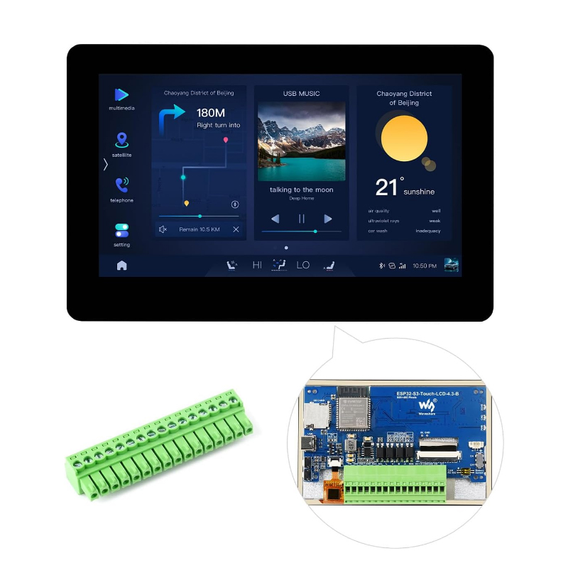 Waveshare ESP32-S3 4.3 polegad - Lolin S3 avaliação e preço